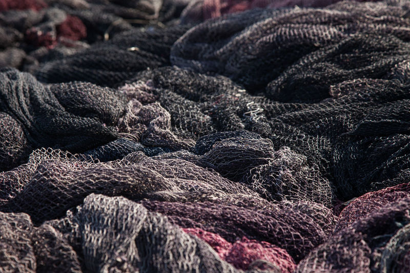 Full frame shot of fishing nets