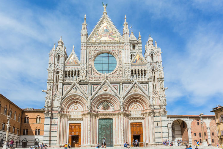 Entrance to duomo di siena cathedral in siena, italy