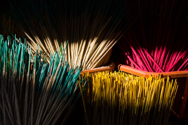Full frame shot of incense sticks