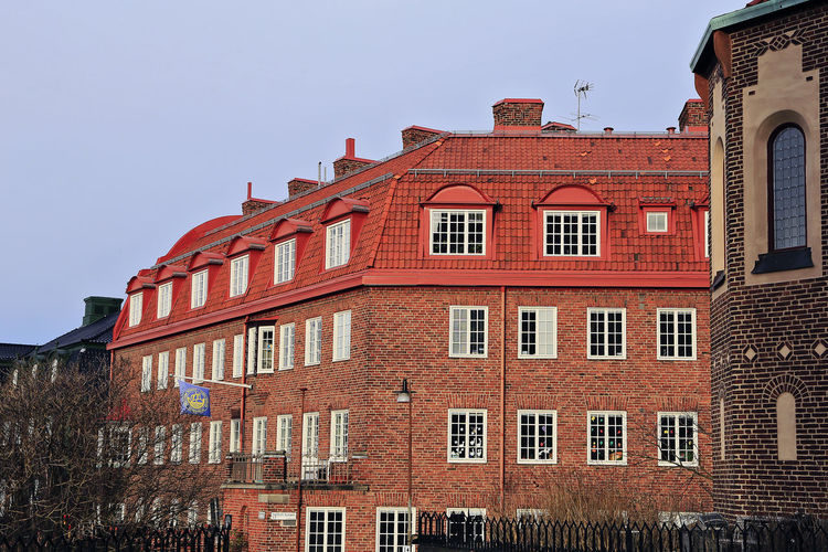 Ostermalm district, residential cobblestone house, stockholm, sweden