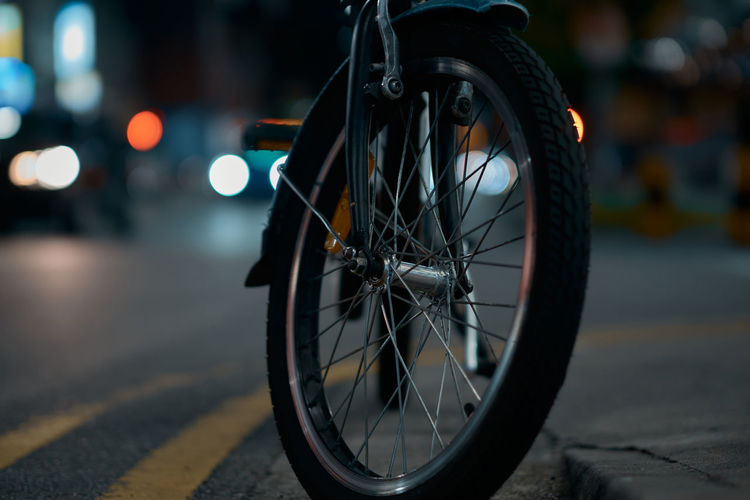 Bicycle against bokeh background