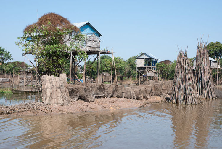 View of river with buildings in background
