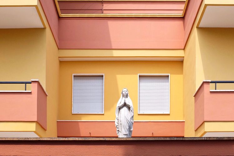 Low angle view of statue in building