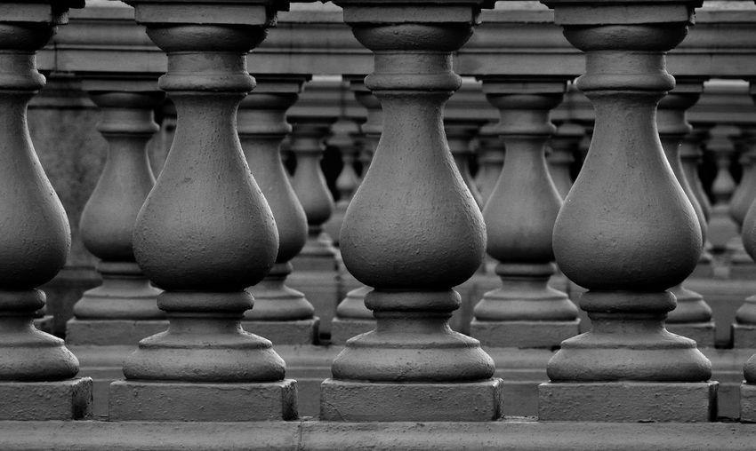 Close-up of baluster in church