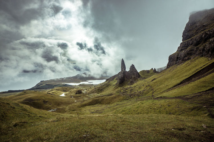 Scenic view of mountains against sky