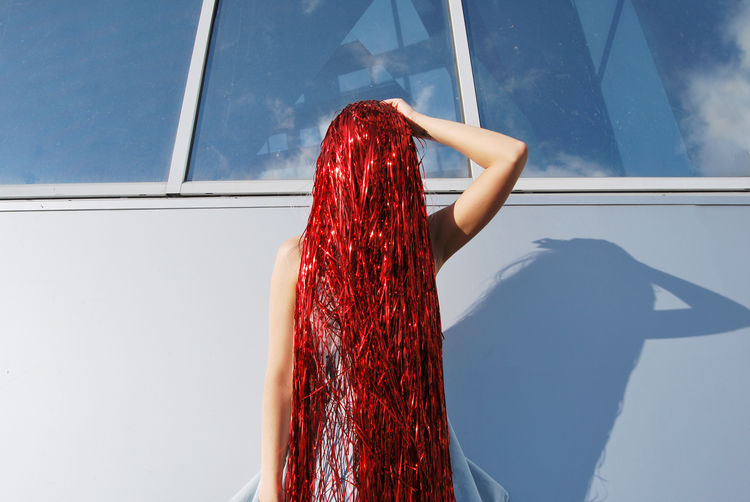 Fashion Reflection Weird Art Model Odd Outdoors Redhead Sky Strange Tinsel Rethink Things The Week On EyeEm Editor's Picks Fresh On Market 2017