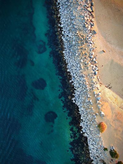 Aerial view of scenic beach