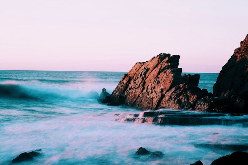 Sunset in basque country beach