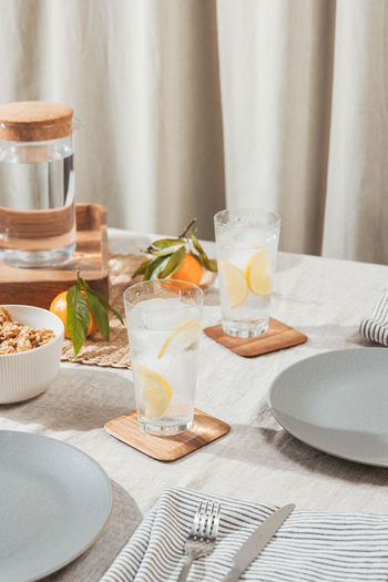 Place setting on table