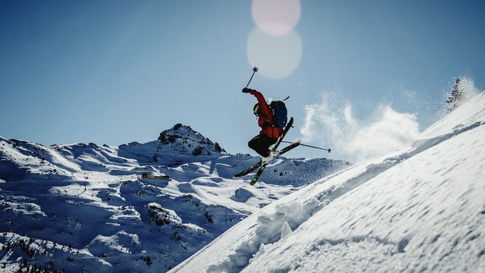 Low angle view of snowboarding