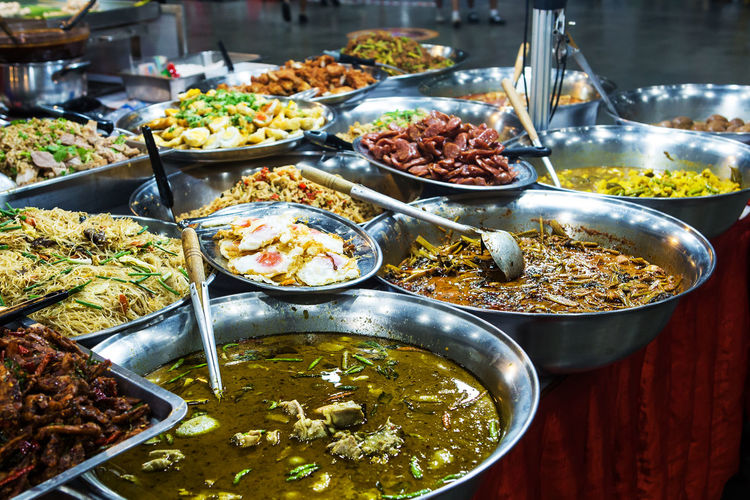 High angle view of food on table