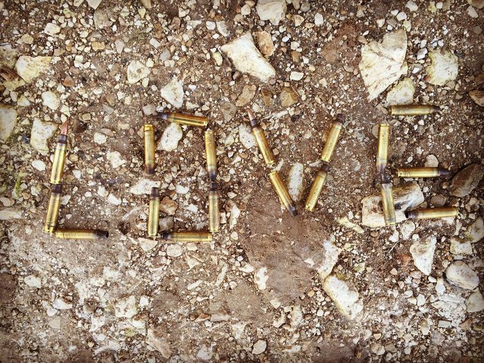 Text love made by bullets