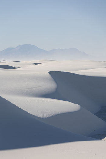 Rolling dunes of gypsum sand in white sands national park