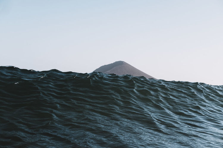 Close up of blue ocean wave