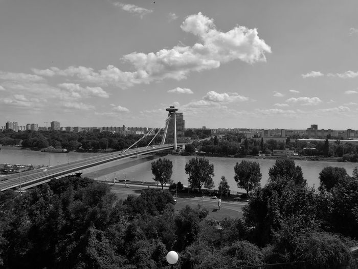 View of most snp bridge in bratislava