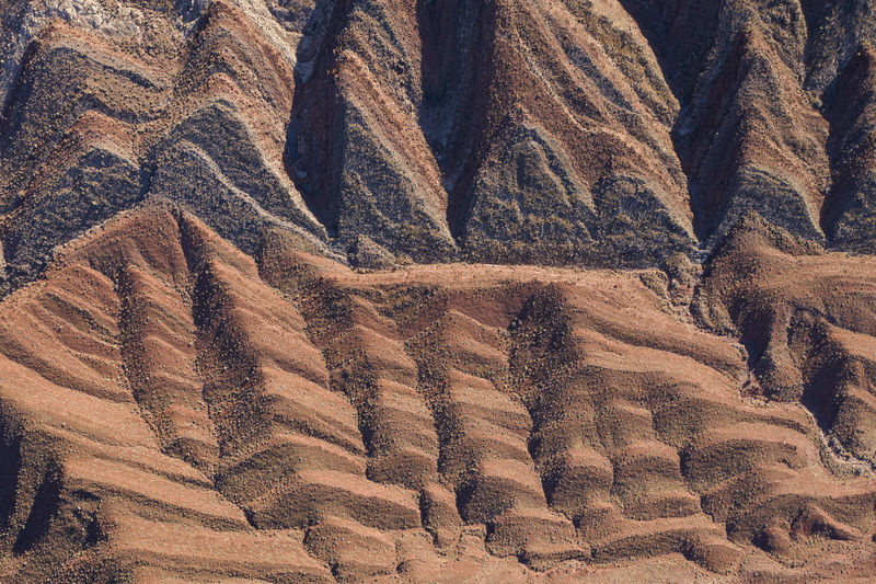 The raplee anticline, striped geology seen from above in utah desert