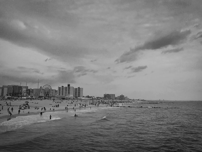 View of sea against cloudy sky