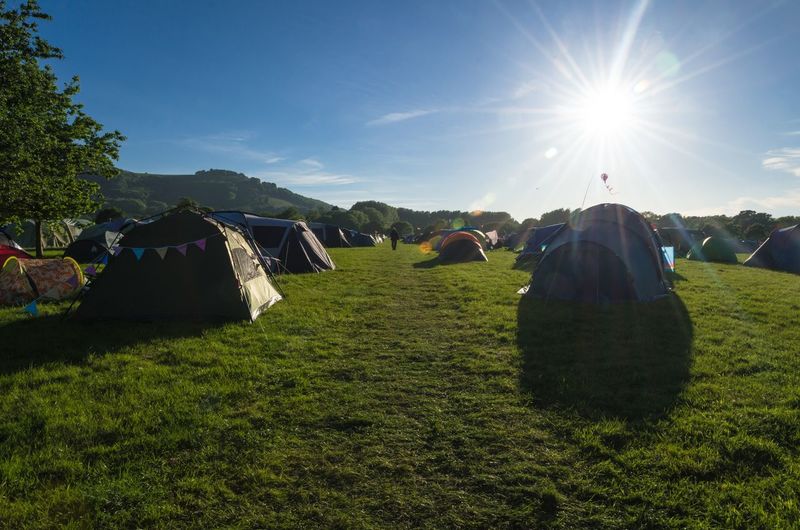 Tents at a summer camp in west sussex, england