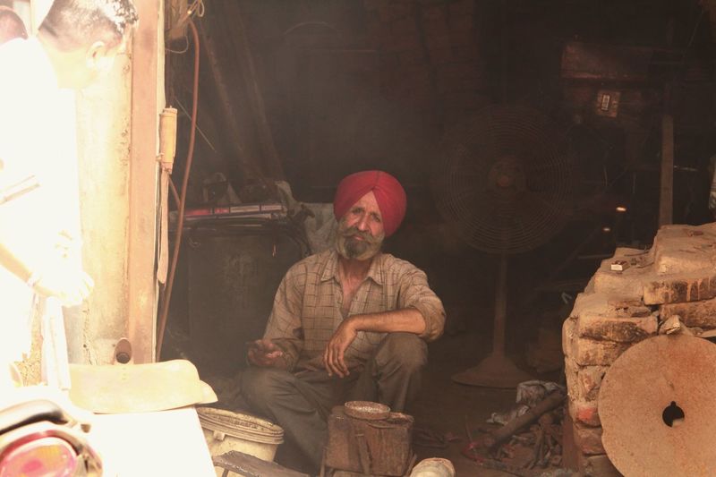Man working at night
