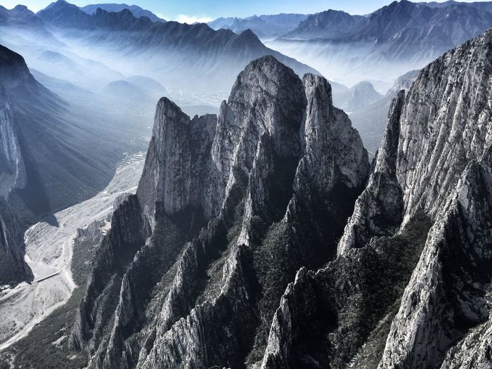 Scenic view of rocky mountains