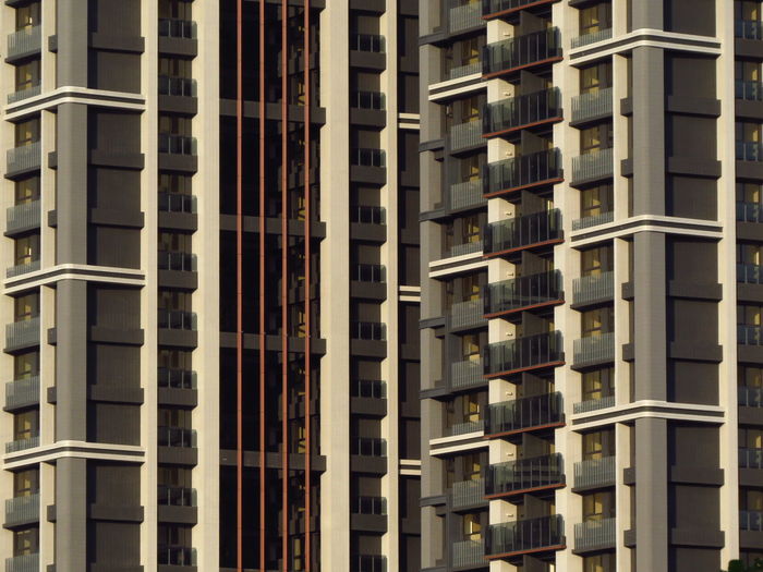 Low angle view of buildings in city