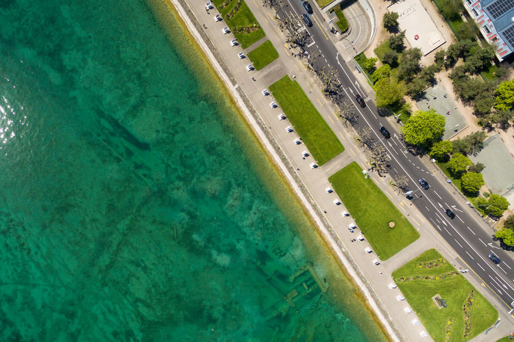 High angle view of swimming pool