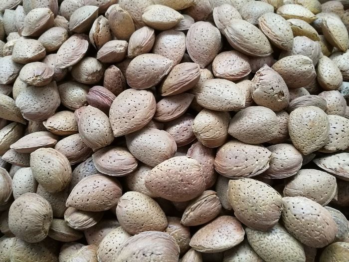 Full frame shot of almonds at market for sale
