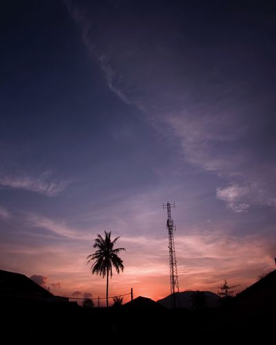 Silhouette tree against sky during sunset