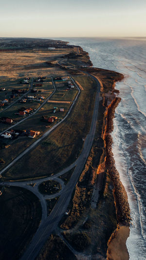 High angle view of sea against sky