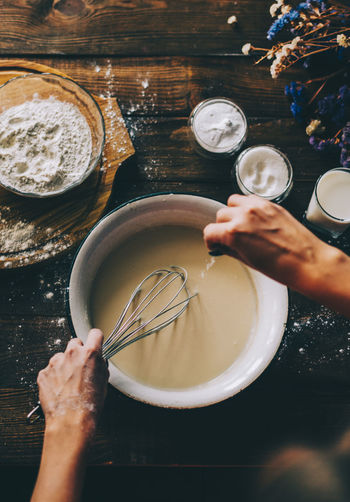 Cooking Hands Top Wood Bread Cake Food Girl Oil People Whisker