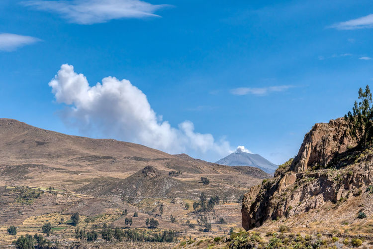Eruption of the volcano sabancaya on the 10th of june, 2019. 