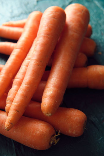 Close-up of carrots on table