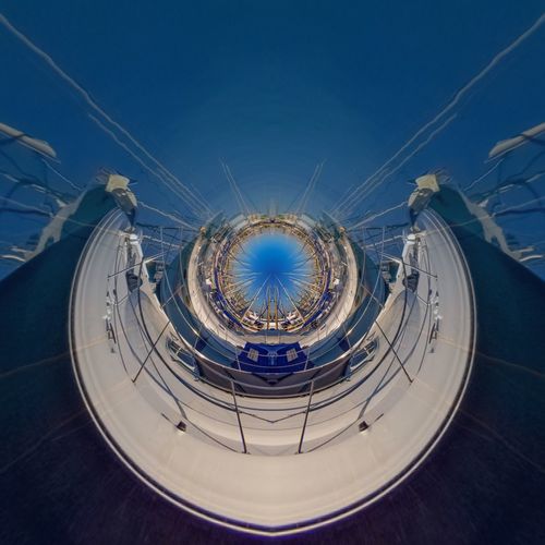 High angle view of blue sky
