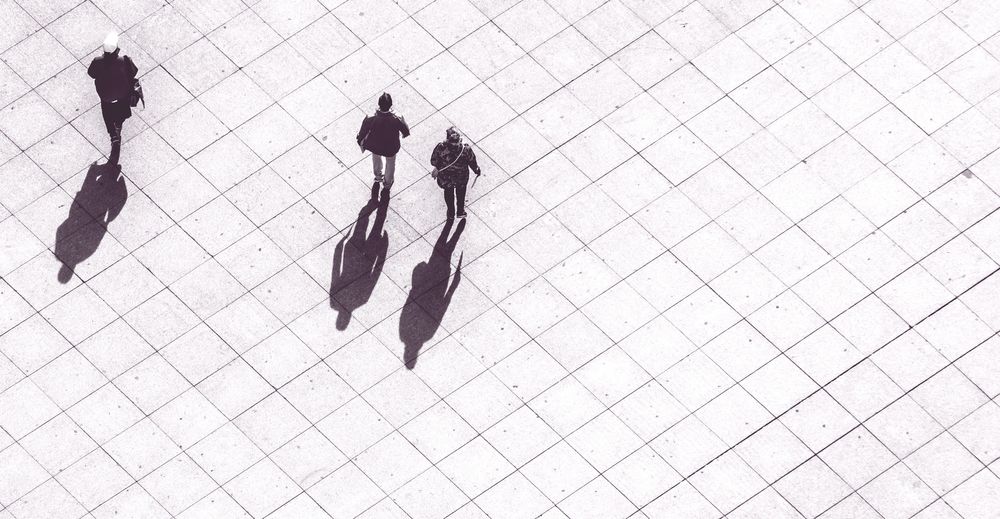 High angle view of people outdoors