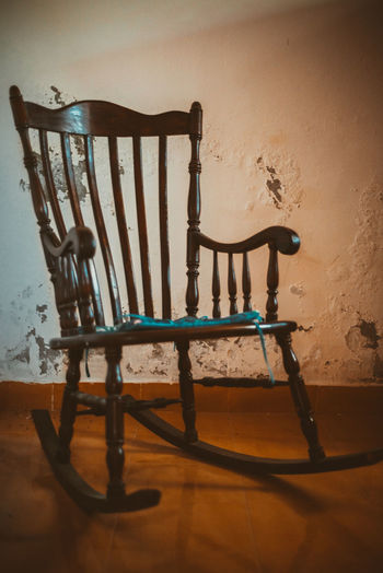 Close-up of chair on table