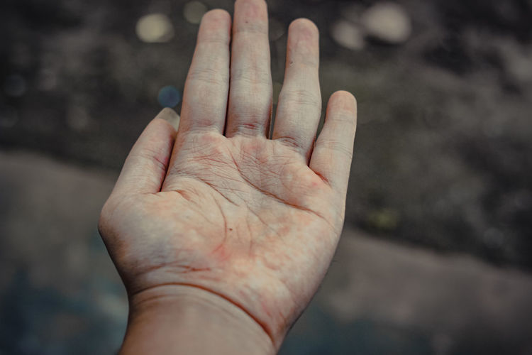 Close-up of woman hand