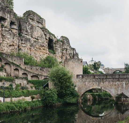 Bock casemates, a complex of underground tunnels and galleries in luxembourg, over alzette river.