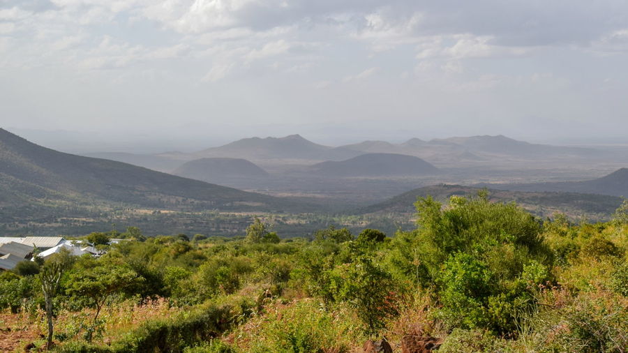 Scenic view of mountains against sky, kenya 