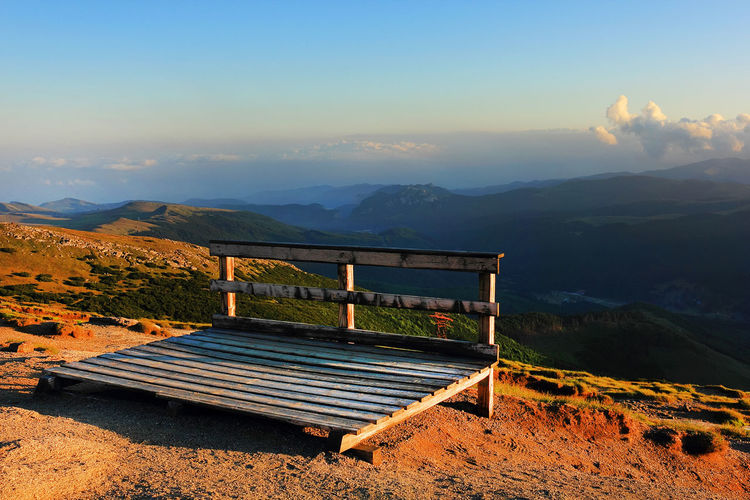 Observation point on mountain against sky at bucegi natural park