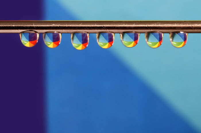 Water drops on needle