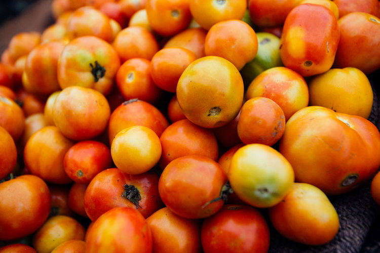 Full frame shot of oranges at market