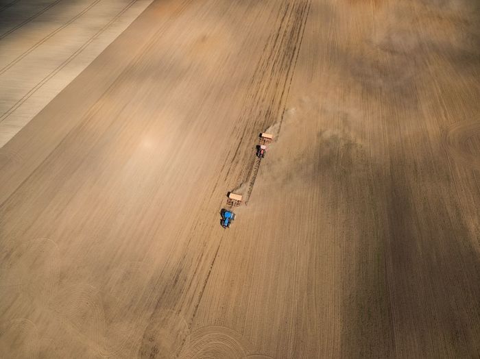 Aerial view of agricultural landscape