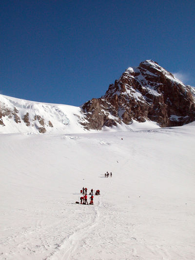 The gran paradiso mountain landscape in the alps in italy