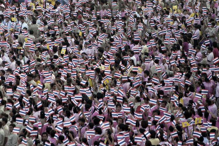 Full frame shot of people with flags