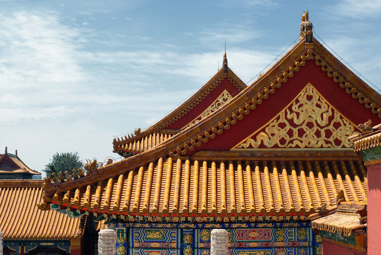 Low angle view of pagoda