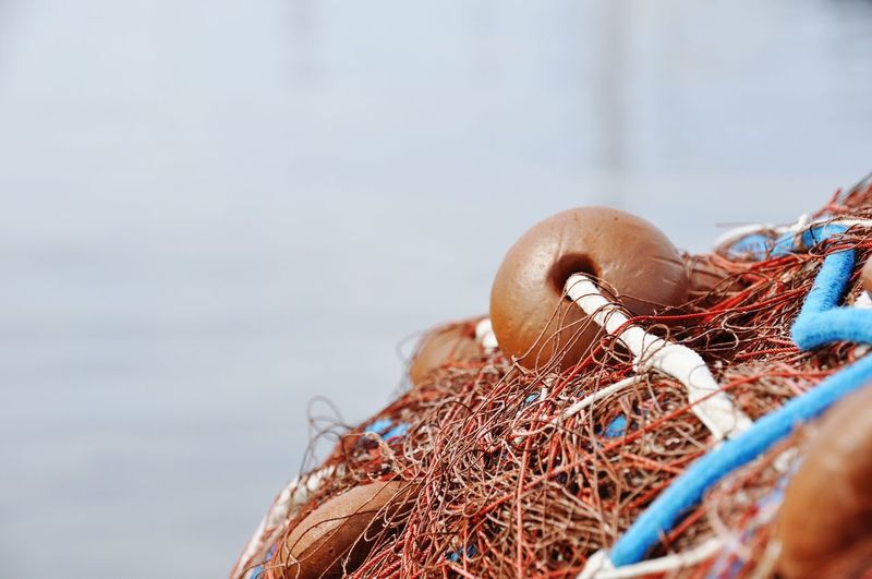 Close-up of commercial fishing net
