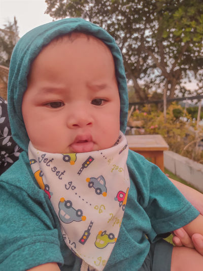 Close-up portrait of cute baby girl