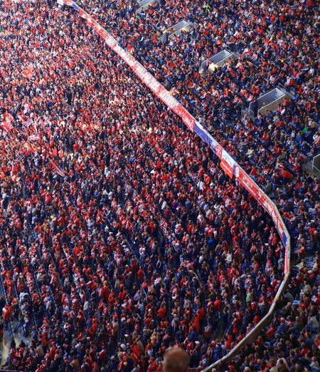 High angle view of crowd in stadium