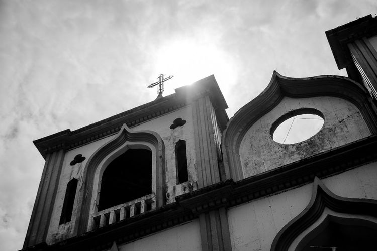 Low angle view of church against sky