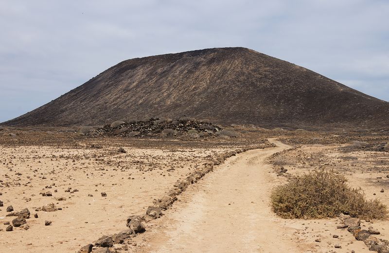 Pathway towards volcanic hill